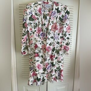 Vintage Floral Dress Jacket Set